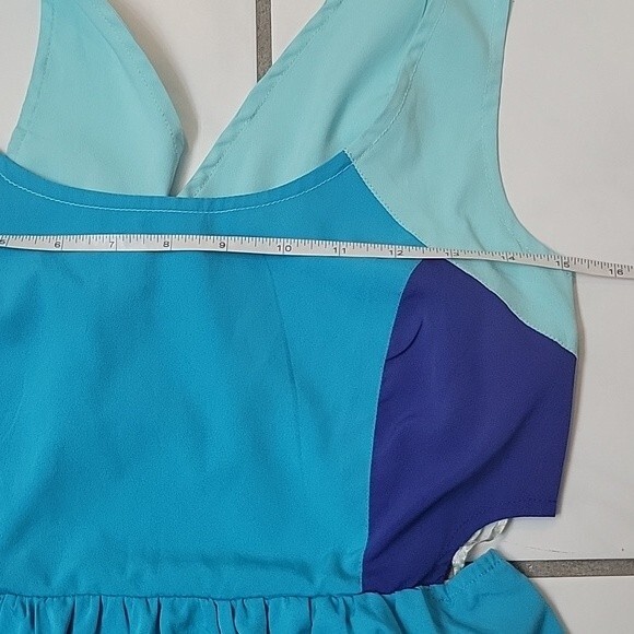 Roxy Women's side cut out blue mini dress Size S beach preppy spring summer - Picture 5 of 6